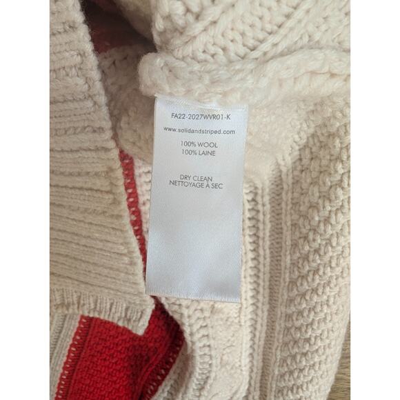 Solid & Striped The Adriana Sweater Womens XS Off White Cable Knit Half Zip NWT - Picture 4 of 4